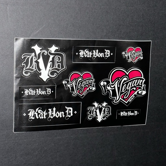 Kat Von D tattoo stickers KVD Vegan Beauty makeup logo flash tattoos - Picture 2 of 2